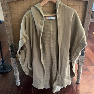 Free People Beach hooded poncho